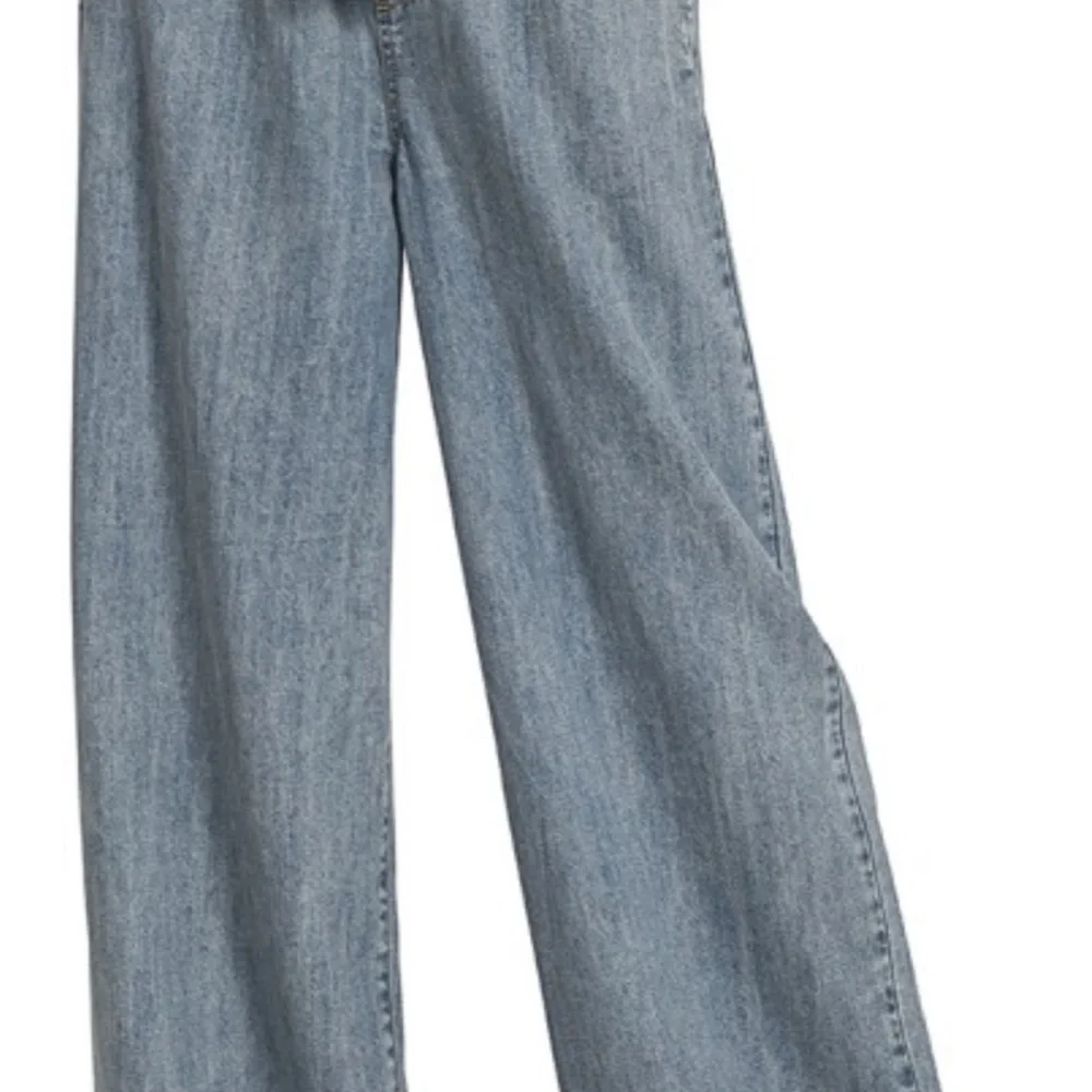 Zenana Wide Leg Denim Pants Drawstring Elastic Waist High Rise Small NWT - Picture 11 of 13